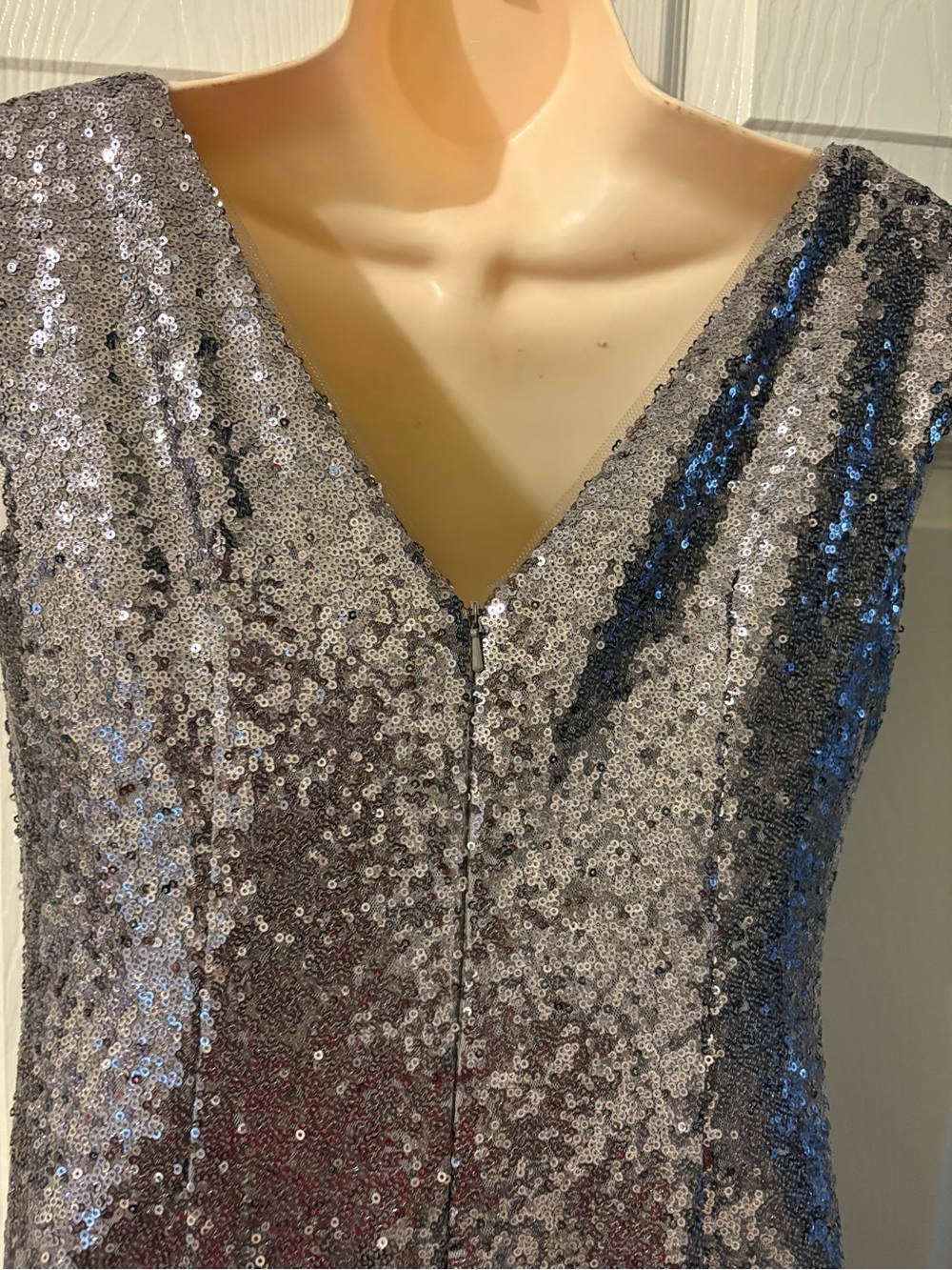 Jade Couture Sequin V-Neck Evening Gown - Picture 5 of 10